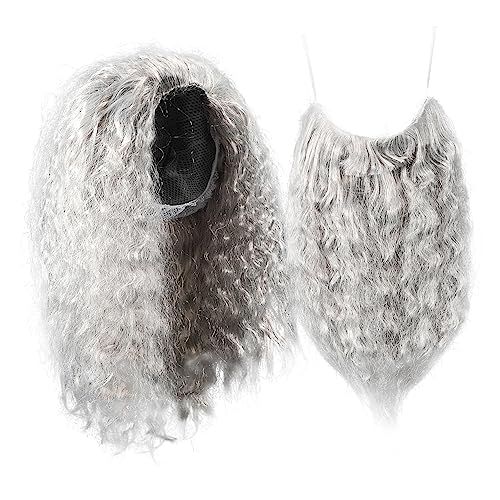 LIFKOME Halloween Cosplay Set Graue Perücke Mit Abnehmbarem Für Kostümpartys Und Karneval Realistisches Zubehör Für Männer Und Frauen von LIFKOME