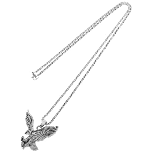 LIFKOME Halskette Mit Anhänger Anhänger Für Damen Herren Ketten Charm Halskette Lange Kette Herren Adlerflügel Herrenschmuck Silber von LIFKOME