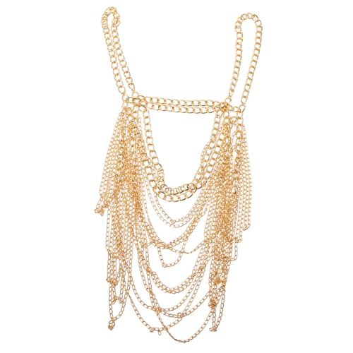 LIFKOME Halskette Mit Doppelter Schulterkette Brustkette Für Damen Bikini-körperkette Körperkette Für Mädchen Strandparty-brustkette Körperketten Für Körperschmuck Für Zinklegierung Golden LIFKOME Halskette Mit Doppelter Schulterkette Brustkette Für Damen Bikini-körperkette Körperkette Für Mädchen Strandparty-brustkette Körperketten Für Körperschmuck Für Zinklegierung Golden von LIFKOME
