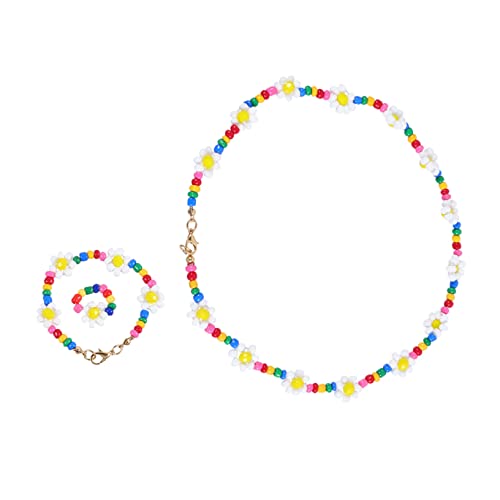 LIFKOME 3 Teile/satz Schmuck Acryl Perlen Halskette Armband Set Daisy Mädchen Party Schmuck Sets von LIFKOME