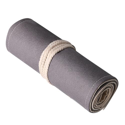LIFKOME Handgefertigte Canvas Bleistiftrolle mit Fächern Großer Kapazität Langlebiges Federmäppchen zum Aufrollen Tragbarer Stiftehalter für Künstler Praktischer Organizer für Stifte und von LIFKOME