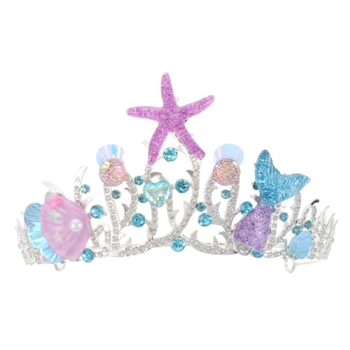 LIFKOME Handgefertigte Meerjungfrau Prinzessin Tiara mit Strass Meerestier-dekor und Muscheln Leichtes Braut-stirnband für Mädchen Vielseitiges Hochzeitsschmuck-accessoire für Strand von LIFKOME