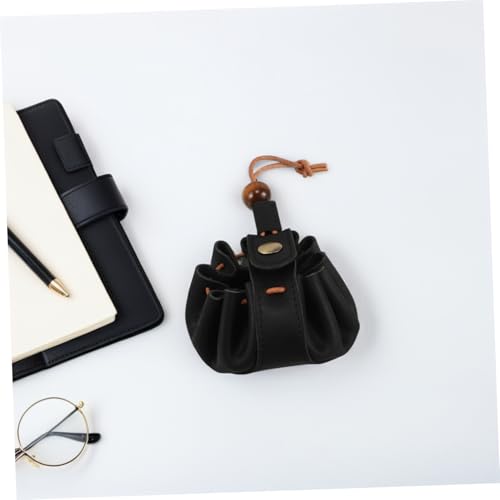 LIFKOME Handgefertigtes Vintage Portemonnaie Damen Klein aus Robustem mit Zugband Kompakte Münztasche für Geld Lippenstift und Schlüssel Praktischer Organizer Tragbar und Langlebig von LIFKOME