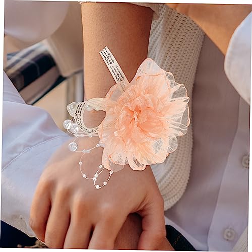 LIFKOME Handgelenk Corsage Armband mit Künstlichen Blumen Eleganter Brautschmuck für Hochzeit Trauzeugin und Abschlussball Leichtes Langlebiges Handgelenk Accessoire Hellem Romantisches von LIFKOME