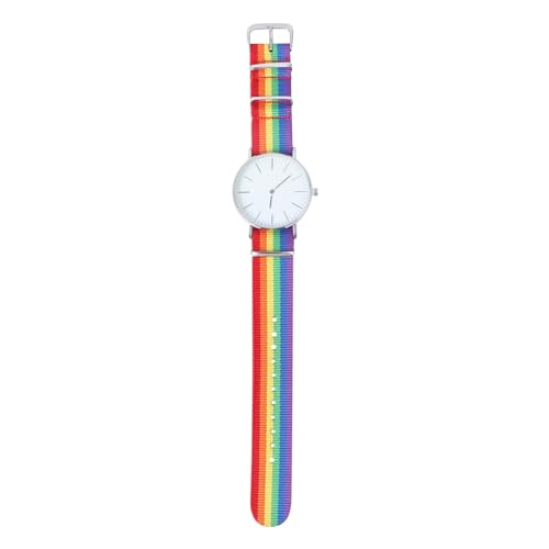 LIFKOME Regenbogen-Design-Uhr Quarzuhr Für Damen Und Herren Zarte Handgelenk-Dekoration Modeuhr Mit Regenbogenfarben Langlebig Und Bequem von LIFKOME