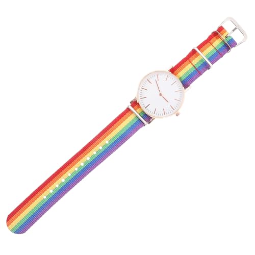 LIFKOME Regenbogen-Design Armbanduhr Quarzuhr Mit Bequemlichkeit Und Langlebigkeit Elegante Uhr Für Jeden Anlass Leiser Und Präziser Gang von LIFKOME