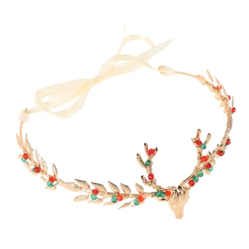LIFKOME Hirschgeweih Haarschmuck Damen Strass Haarreif Weihnachtskrone Diadem Design Für Feste Passend Für Weihnachten Silvester Partys Cosplay von LIFKOME