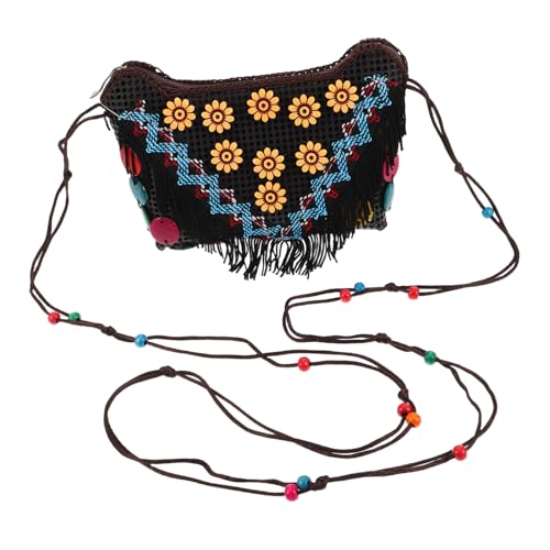 LIFKOME Handgewebte Ethno Umhängetasche für Damen mit Quaste Leichte Boho Crossbody Tasche Handgefertigte Schultertasche für Urlaub Alltag und Outdoor aktivitäten von LIFKOME