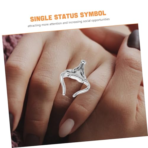 LIFKOME Herren Bullkopf Metall Retro Stil Einzigartiger Statement fingerring Robust Single status Schmuck für Persönlichkeit Vintage Design von LIFKOME