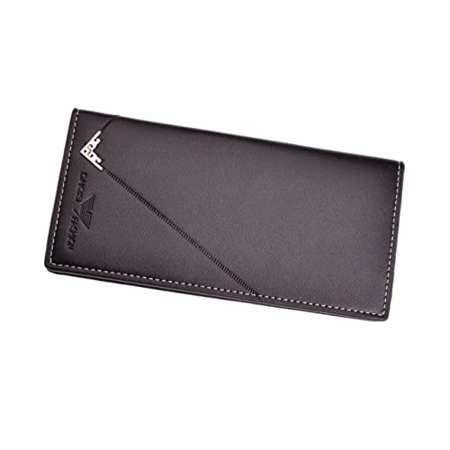 LIFKOME Herren Geldbörse Aus Pu Material Große Kapazität Lange Brieftasche Mit Reißverschluss Praktische Herrenbörse Für Kreditkarten Und Bargeld Hellbraun von LIFKOME