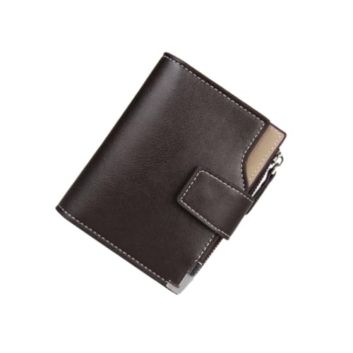 LIFKOME Herren Geldbörse Retro Trifold Portemonnaie mit Reißverschluss Multifunktionales Kartenetui für Männer Kaffee und Geräumig für Alltag und Reisen von LIFKOME
