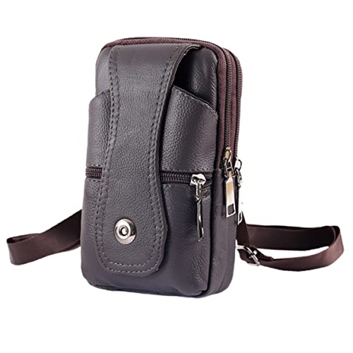 LIFKOME Kreative Herren Bauchtasche Rindsleder Wasserdichter Multifunktionaler Smartphone-hüftbeutel Mit Abnehmbarem Tragegurt Und Praktischen Fächern Für Reisen Und Business von LIFKOME