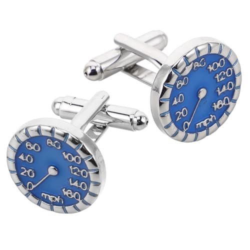 LIFKOME Manschettenknöpfe Aus Metall Mit Tachometer-motiv Blau Für Herren Formelle Anlässe Geschäftstreffen Ärmelaccessoires Hochzeit Ehemann Bräutigam von LIFKOME