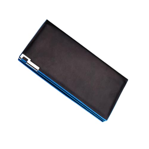LIFKOME Herren Portemonnaie aus PU Schwarz mit Blauem Abschluss Mehrfach Kartenhalter Strapazierfähige Geldbörse für Business und Alltag Weiches Material Großzügiges Fachdesign Langlebig von LIFKOME