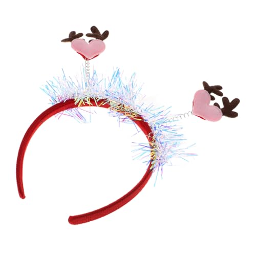 LIFKOME Weihnachts-rentiergeweih Haarreif Mit Herz-pailletten Festlicher Kopfschmuck Für Frauen Und Mädchen Glitzer Haarschmuck Für Feiertage Und Besondere Anlässe von LIFKOME