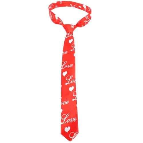 LIFKOME Herz Krawatte Unisex Rote Krawatte Mit Herzdesign Für Hochzeit Partys Formelle Anlässe Vielseitiges Accessoire Für Männer Und Frauen Stilvoll Und Elegant von LIFKOME