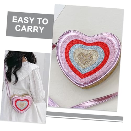 LIFKOME Herz Umhängetasche Mädchen Glitzer Design Leicht PU Material Komfortabel Herzförmige Crossbody Geldbörse Mit Schulterriemen Für Alltag von LIFKOME