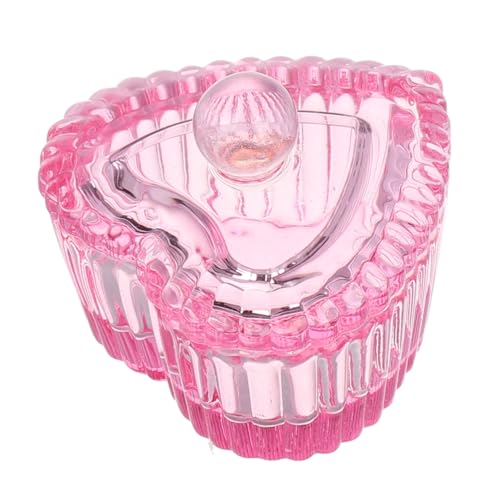 LIFKOME Herzförmige Glas Dappenschale mit Deckel Nagel Soak Bowl Nail Polish Remover Jar Kristallbecher Japanisches Design Multifuntional Maniküre Werkzeug von LIFKOME