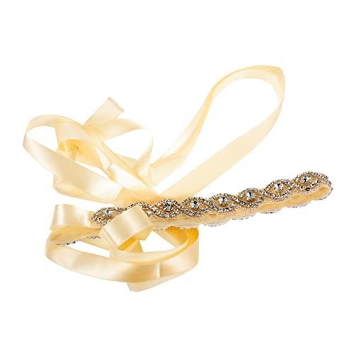 LIFKOME Hochzeitsgürtel Für Hochzeitskleid Robengürtel Damen Hüftkette Diamant-kleidergürtel Hochzeitskleid Band Strassgürtel Für Die Hochzeit Rock Mit Goldenen Pailletten Schmuck Weberei von LIFKOME