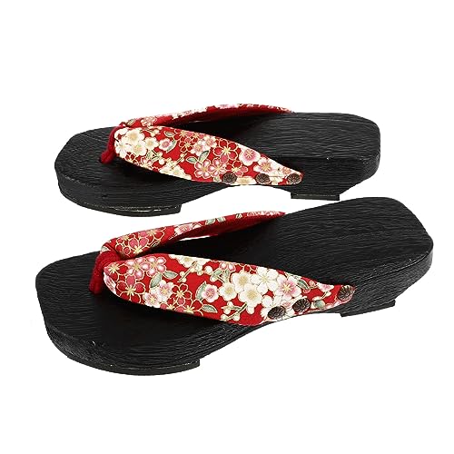 LIFKOME Japanische Clog Sandalen Damen Sommer Holz Flip Flops Traditionelle Zehentrenner Rutschfest Leicht und Angenehm Modisch für Alltag und Strand von LIFKOME