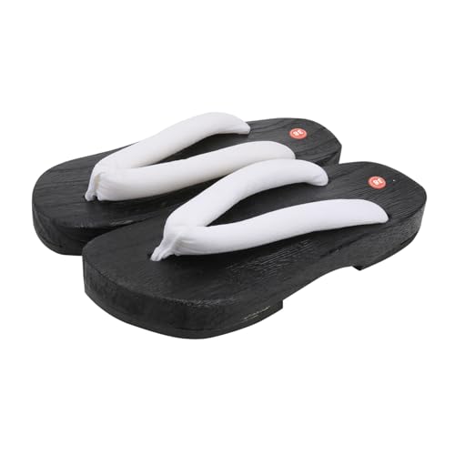 LIFKOME Japanische Clogs Herren Schuhe Flachboden rutschfest Sommer Slipper Kreativ Modisch Bequem Für Alltag Arbeit Einkauf Stilvolle Holzclogs von LIFKOME