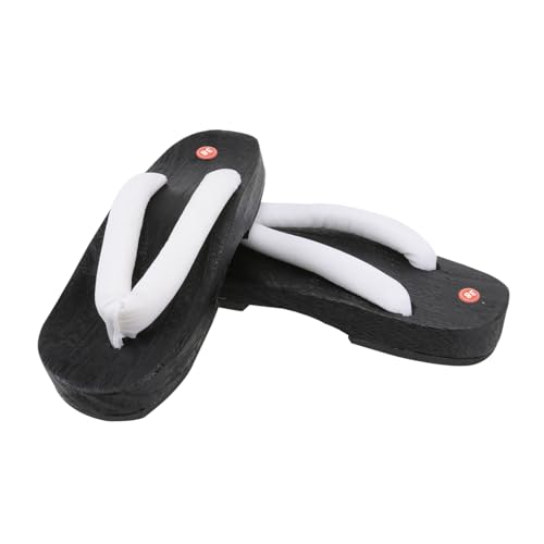 LIFKOME Japanische Clogs Sandalen Herren Flache Holzsohle Modischer Retro Stil Langlebiges Material Atmungsaktiv Leichte Sommerschuhe für Freizeit und Alltag Klassisch von LIFKOME