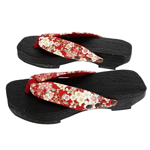 LIFKOME Japanische Holzclogs Damen Sommer Hausschuhe Flip Flops mit Rutschfester Sohle Atmungsaktiv Traditionell Angenehm Leicht Modisch Geeignet für Strand Freizeit und Alltag von LIFKOME