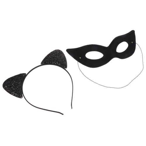 LIFKOME Katzenohren Haarreif mit Augenmaske Stirnband Cosplay Prop Damen Kostüm Katze Party Halloween Zubehör von LIFKOME