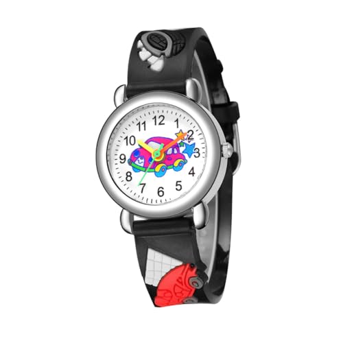 LIFKOME Kinderquarzuhr Mädchen 3D Cartoon Automuster Armbanduhr Kinder Digital Quarzwerk Leicht Tragen von LIFKOME