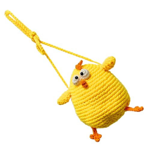 LIFKOME Kleine Junge Mädchen Umhängetasche Woven Bag Hühnerform Handgefertigte Mini Geldbörse Für Mädchen Süßer Cartoon Rucksack Für Spielzeug Und Snacks von LIFKOME