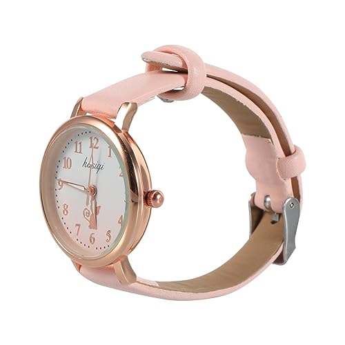 LIFKOME Leuchtende Hände Kinderuhr Mit Lederarmband Armbanduhr Für Mädchen Stilvolle Freizeit Uhr Für Kinder Einfach Abzulesen Für Schüler von LIFKOME