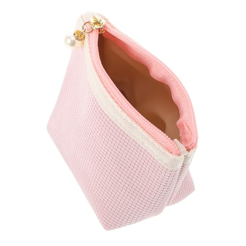 LIFKOME Kleine Corduroy Kosmetiktasche Damen und Multifunktional mit Innenfächern für Lippenstifte und Beauty Artikel Tragbare Make Up und Toiletry Bag in Rosa von LIFKOME