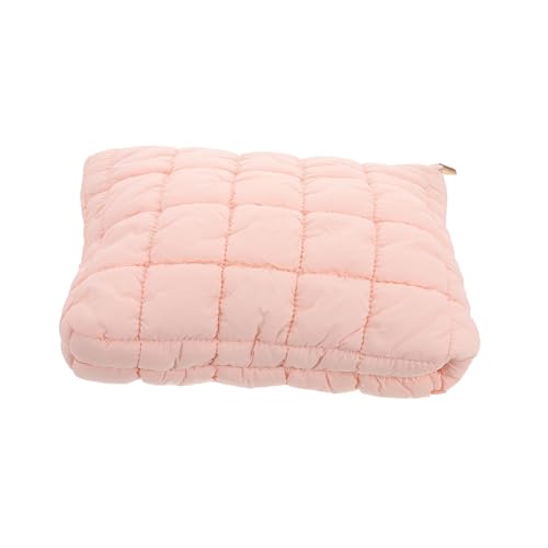 LIFKOME Kleine Gesteppte Kosmetiktasche Damen Federleichtes Reise Make up Täschchen Soft Design Handtasche für Alltag und Events Rosa von LIFKOME