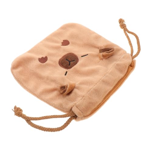 LIFKOME Kleine Kosmetiktasche mit Kordelzug Fluffige Reise Organizer für Kosmetik im Tierdesign Tragbar und Leicht für Unterwegs mit Schützendem Plüschmaterial von LIFKOME