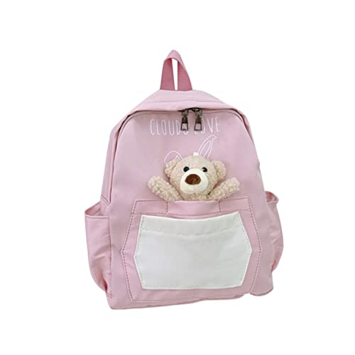 LIFKOME Kids Rucksack Niedlicher Bären Kindergartenrucksack Für Mädchen Cartoon Schulranzen Für Mädchen Und Farbenfrohe Schultasche Für Alltag von LIFKOME