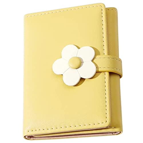 LIFKOME Kleiner Mädchen Geldbeutel Niedlicher Geldbeutel Mit Blumenmuster Praktische Dreifach-faltung Perfekter Und Kartenhalter Für Gelbe Pu Geldbörse von LIFKOME