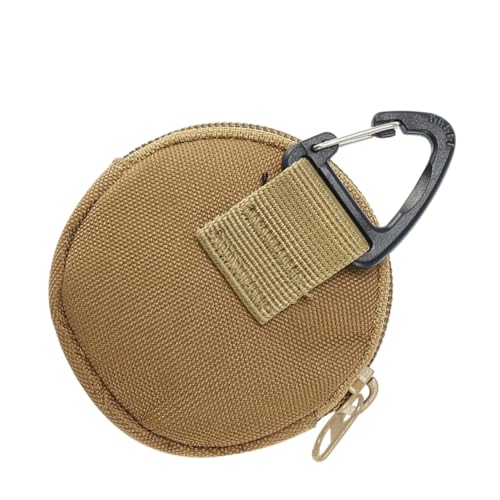 LIFKOME Kleines Münzgeldbörse mit Reißverschluss Runde Stofftasche mit Karabiner Handliche Mini Portemonnaie Damen und Herren Sicherer Geldbeutel Schlüsselanhänger für Reisen und Alltag von LIFKOME