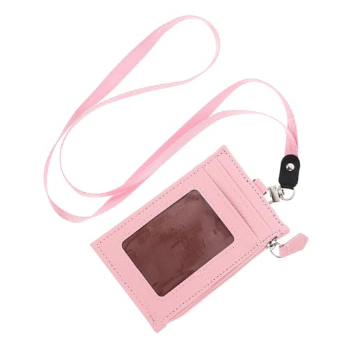 LIFKOME Kleines Portemonnaie Damen mit Herz Motiv Glitzer Mehrere Kartenfächer Münzfach Leichtes PU Mit Schlüsselband für Alltag Schule Shopping Sicherer Reißverschluss Tragbar Rosa von LIFKOME