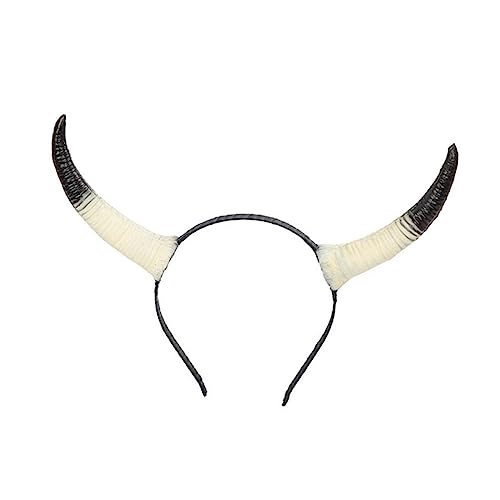 LIFKOME Party Horn Headband Für Halloween -haarreifen Mit Hörnern Cosplay-requisite Für Kostümpartys Weißes Design Kreative Festival-dekoration von LIFKOME
