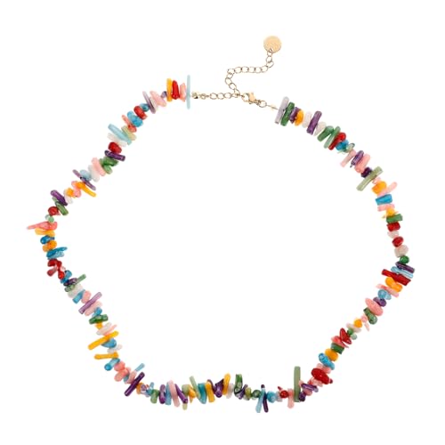 LIFKOME Korallenhalskette Damen Boho Strand Halskette Barock Perlen Schmuck Farbenfrohes Accessoire Für Sommer Für Frauen von LIFKOME