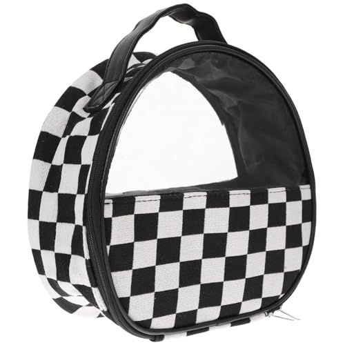 LIFKOME Kosmetikbeutel Kariert Schwarz-weiß Reise-Make-up-Tasche Kulturtasche Mit Reißverschluss Tragbarer Organizer Für Kosmetika Und Toilettenartikel von LIFKOME