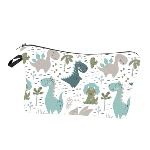 LIFKOME Kosmetiktasche Dinosaurier Motiv Leichte Polyester Handtasche mit Großem Fassungsvermögen Multifunktionaler Make up Organizer für Reisen Outdoor aktivitäten und Alltag Kompakt und von LIFKOME