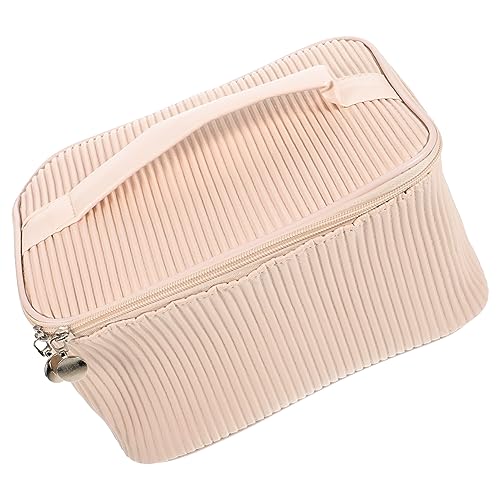 LIFKOME Kosmetiktasche Aus Leder Tragbare Reise-kulturtasche Make-up-Organizer Mit Reißverschlusstaschen Für Damen Stilvolle Aufbewahrungstasche Für Kosmetika Und Toilettenartikel von LIFKOME