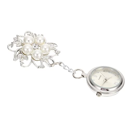 LIFKOME Multi-funktionale Clip-Uhr Für Krankenschwestern Tragbare Ansteckuhr Mit Blumenmuster Und Kristallen Für Medizinische Fachkräfte Und Prüfungen von LIFKOME