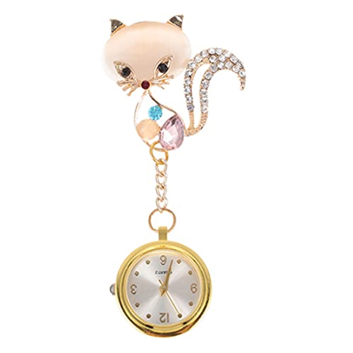 LIFKOME 1stück Praktische Taschenuhr Für Krankenschwestern Einziehbare Clip-Uhr Gold Mit Fox-Design Für Medizinisches Personal Und Studierende Langlebig Und Funktional von LIFKOME