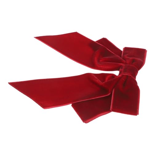 LIFKOME Krawatte Frauen Fliege Broschennadel mit Schleife vorgebundene Fliege damen fliege festliche kleidung damen brosche große Haarschleifen für Mädchen schwarzer Bowtie Samtstoff rot von LIFKOME