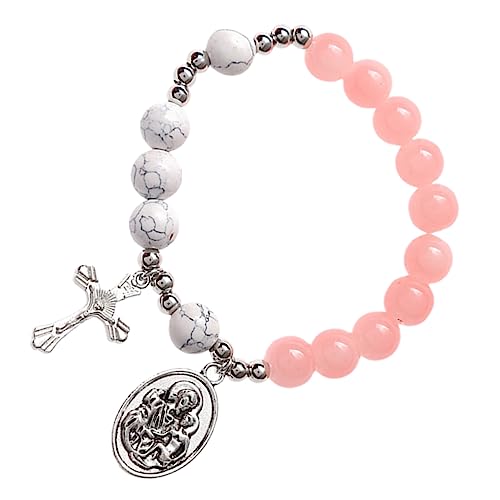 LIFKOME Kreuzarmband für Damen und Herren Perlenarmband mit Religiösem Anhänger für und Tägliche Anlässe Wasserfest und Hautfreundlich von LIFKOME