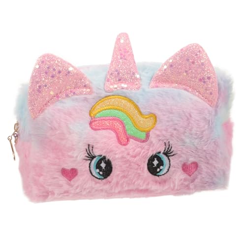 LIFKOME Kosmetiktasche Einhorn-plüsch Reisenutzbar Make-up-Tasche Kulturbeutel Reisetasche Organizer Angenehm Praktisch Transportieren von LIFKOME