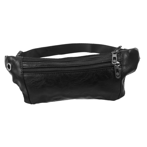 LIFKOME Schwarze Outdoor Hüfttasche Für Herren Verstellbare Sport Bauchtasche Mit Kopfhöreranschluss Für Festivals Reisen Und Aktivitäten Im Freien Stylische Crossbody Pouch Für von LIFKOME