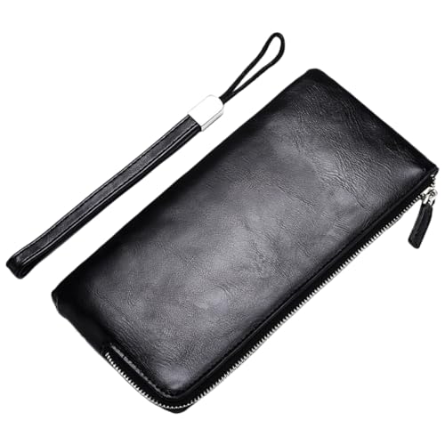 LIFKOME Langes Herren-Portemonnaie Mit Reißverschluss Tragbare Brieftasche Multifunktionales Langes Portemonnaie Karten-Aufbewahrungstasche Aus Pu von LIFKOME